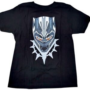 Black Panther Marvel Comics Black Short Sleeve T-Shirt, Size Boys XXL (18)